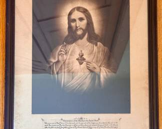 Matted and Framed Art - "Consecration to the Sacred Heart" Jesus