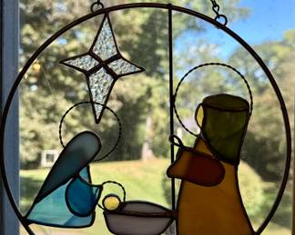 Stained Glass Nativity Scene