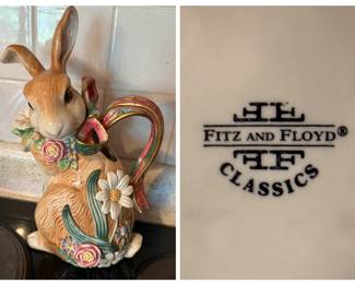 Spring Rabbit Pitcher from the "Woodland Spring" Collection - Fitz and Floyd