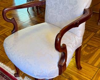 Accent Arm Chair with Carved Wood Details