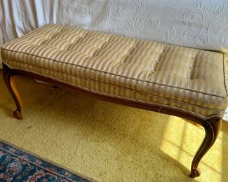 Upholstered Bench with Wood Base