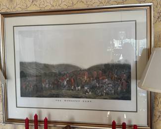 Matted and Framed Art - "The Wynnstay Hunt" Painted by Henry Calvert, Engraved by W. T. Davey 