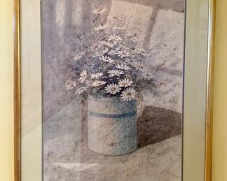 Matted and Framed Daisies in Crock - Pauline "Polly" Wallen (TN) 274/500