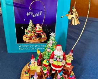 Christopher Radko "Workshop Wonder" Musical Ornament, plays "Santa Clause is Coming to Town"