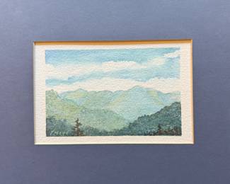 Matted Art - Mountain Landscape