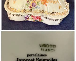 Porcelain Trinket Box - Jammet Seignolles - Limoges, France