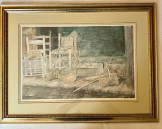 Matted and Framed Art - Country Front Porch - Betsy Worder 