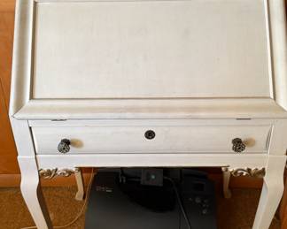 Antique White Drop-Front  Desk