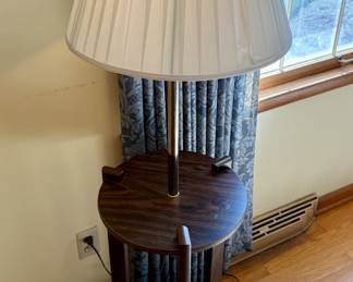 Floor Lamp Wood Table Combination 
