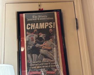 Braves Championship framed newspaper