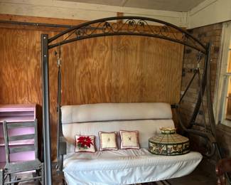 Outdoor Swing on stand with cushion