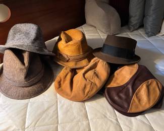 Vintage men's hats - leather, corduroy 