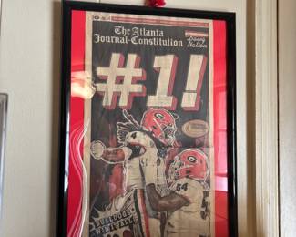 UGA Championship framed newspaper 