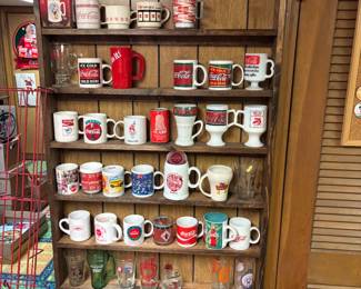 Coca cola classes, coffee mugs, cartoon character glasses