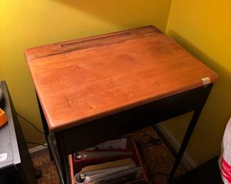 Vintage lift top school desk