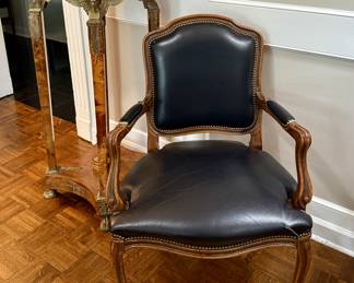Leather Louis Philippe armchair