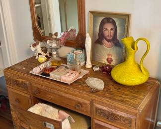 Mission Style Oak Desk with Chair
