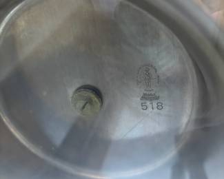 Trade Continental Hand Wrought Aluminum Lazy Susan with Rose Handles