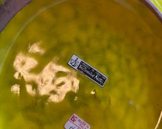 Rosenthal Netter Italian Mid Century Large Atomic Yellow Ceramic Pottery Pitcher