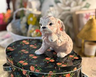 Kay Finch Pink Ceramic Yorkshire Terrier Puppy Figurine