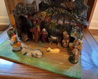 Germany Paper Mache Nativity Scene