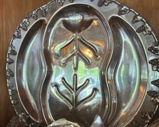 Silver on Copper Meat Platter
