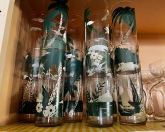 Libbey Tiki Tropical Highboy Glasses