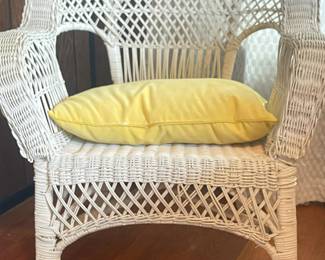 White Wicker Arm Chair