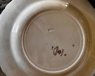 Pair of 1800s Wood & Sons England "Verona" Imari Style Hand Painted Plates