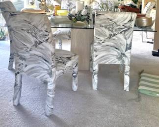 Marble Upholstered Dining Chairs