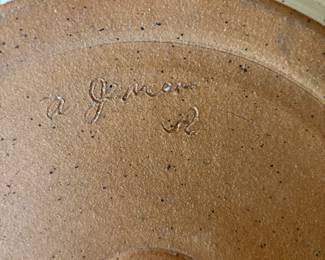 Stoneware Platter with Lavender Floral Design – Signed Jensen