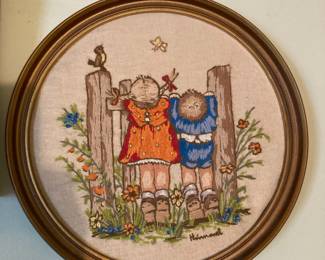 Hummel Needlepoint "Bird Watching" Picture