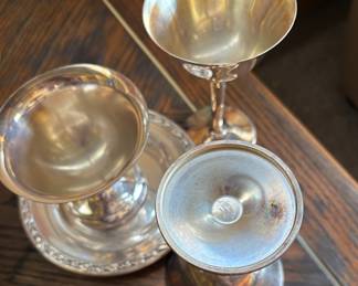 Crescent Silver Silverplate Wine Glasses