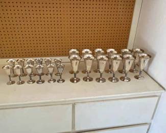 Spanish Silver Plated Wine Glass Set From Spain