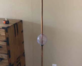 Vintage Copper Lightning Rod With Purple Glass Ball