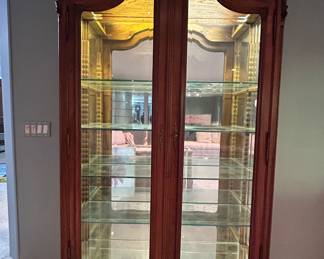 French Display Cabinet, China Cabinet, Lighted Wood Cabinet