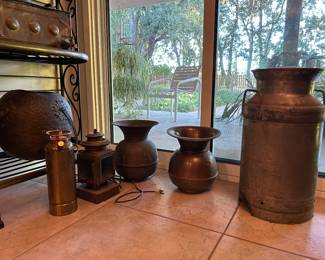Antique Railroad spittoon, milk canister, lanterns, and more…