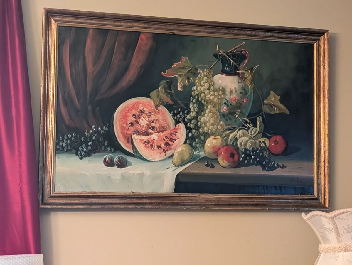 Large oil painting bought in Spain in 1970s. $150