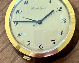 Bueche-Girod Black Enameled Swiss Made Alarm Clock