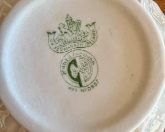 Belleek Ireland Lotus Pattern Sugar Bowl & Creamer Pitcher