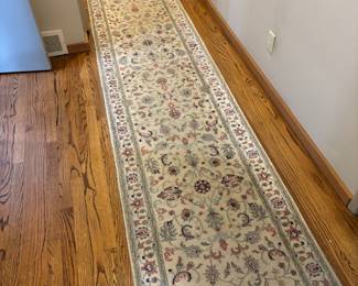 Cream, Blue & Pink Runner Rug