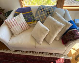 Cream Corduroy Love Seat