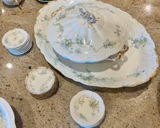 Haviland & Co. Limoges Blue Floral Dinnerware Set