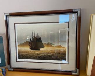 Framed & Matted Lithograph "The Sea Road" by Elton Bennett