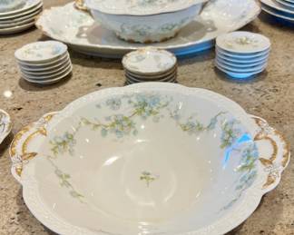 Haviland & Co. Limoges Blue Floral Dinnerware Set