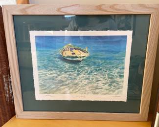 Framed & Matted Hawaiian Lithograph "Simplicity" by Joelle C.