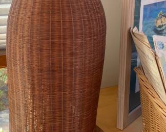 Large Wicker Floor Vase