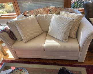 Cream Corduroy Love Seat