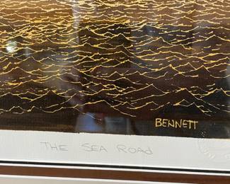 Framed & Matted Lithograph "The Sea Road" by Elton Bennett