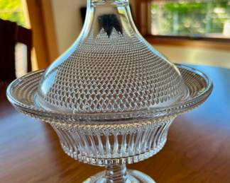 Dewdrop and Star Glass Pedestal Candy Bowl